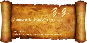 Zemanek Györgyi névjegykártya