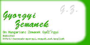 gyorgyi zemanek business card